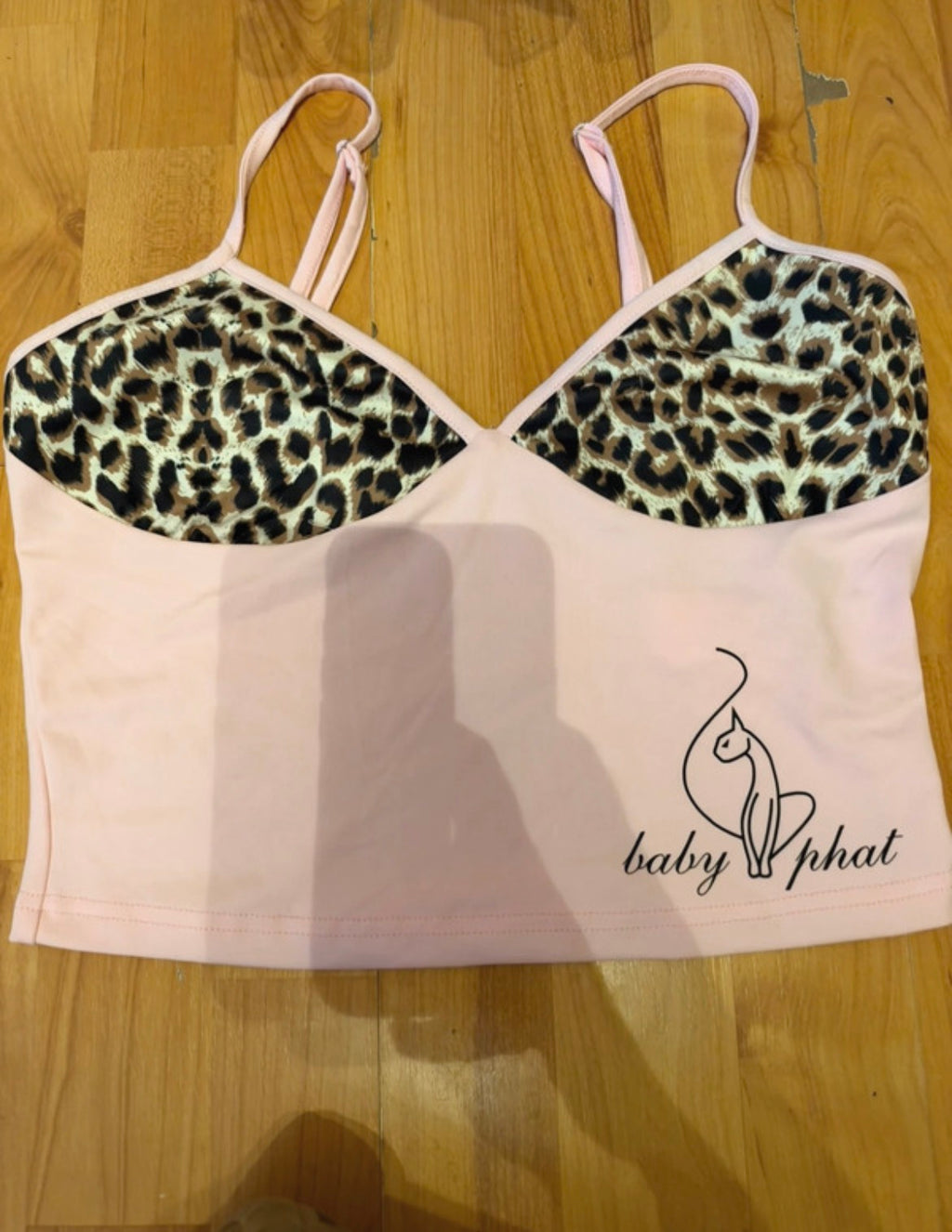 Розов Y2K топ Baby Phat с леопардов принт