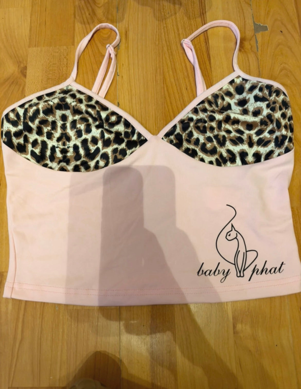 Розов Y2K топ Baby Phat с леопардов принт