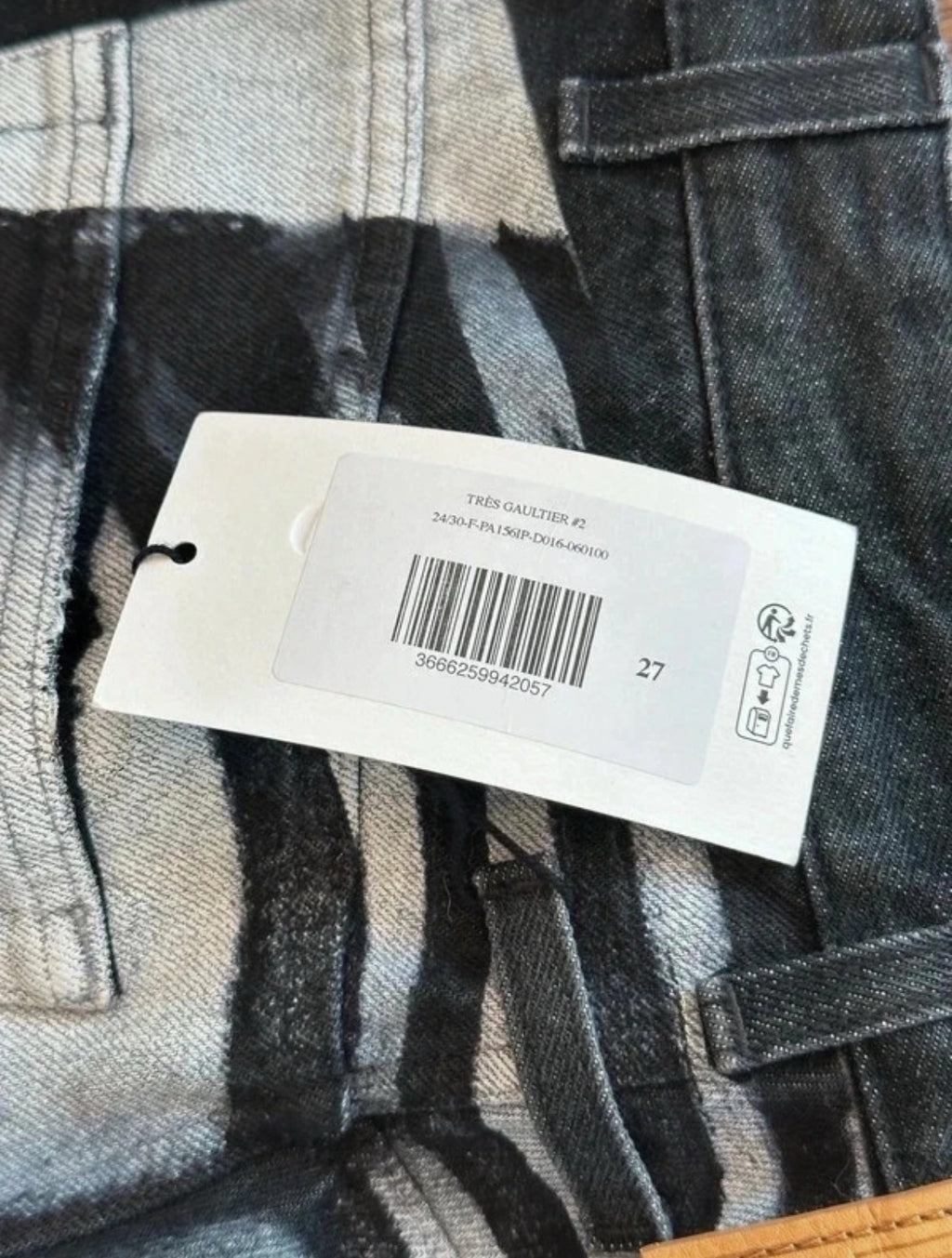 Jean Paul Gaultier – Body Marinière Printed Wide-Leg Jeans