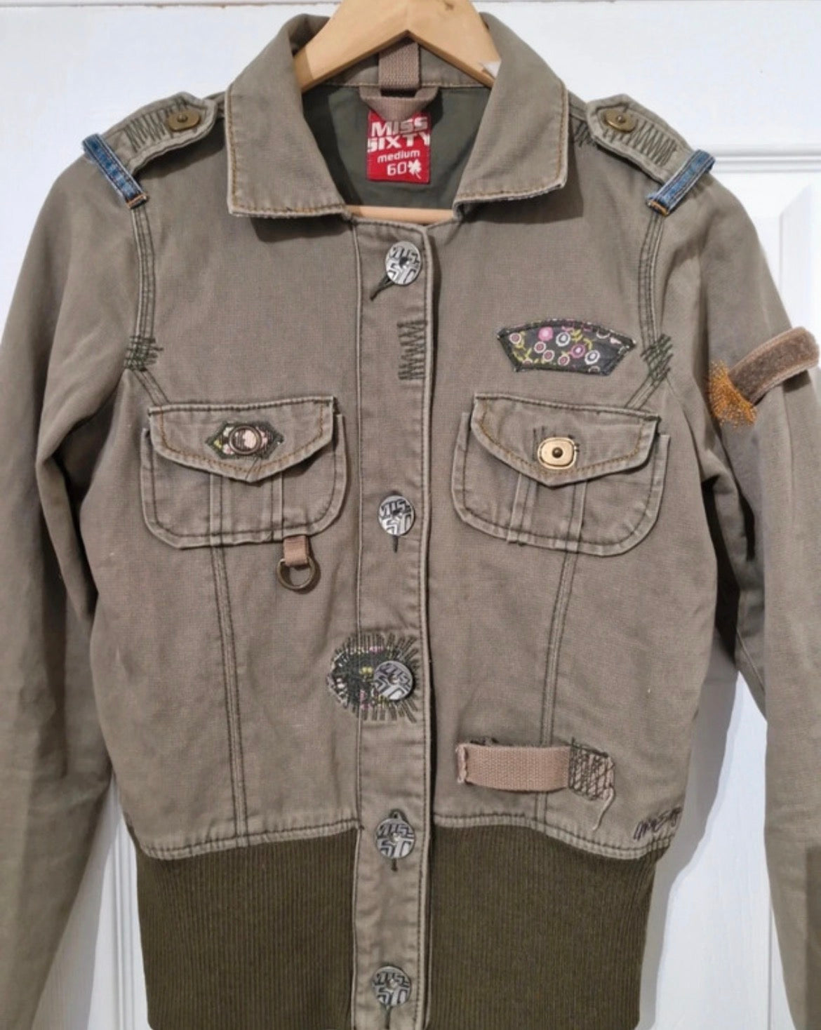 Vintage Miss Sixty Y2K Khaki Bomber яке