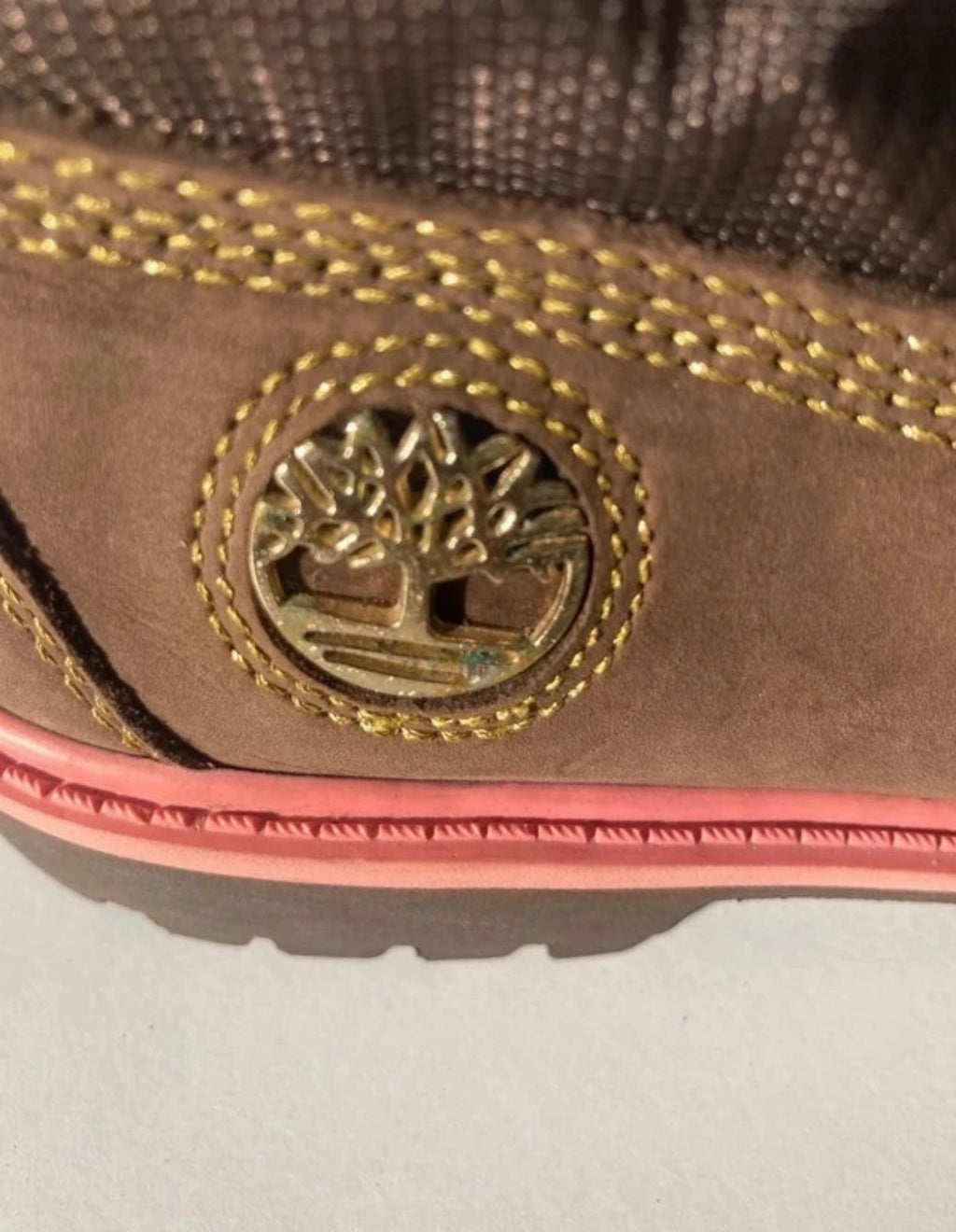 Винтидж Y2K боти Timberland от кафяв набук с розови детайли