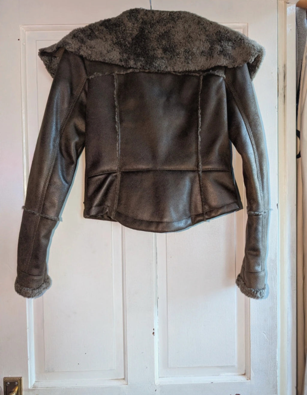 Винтидж яке CRAFTED тип aviator/shearling с ефектна oversized яка