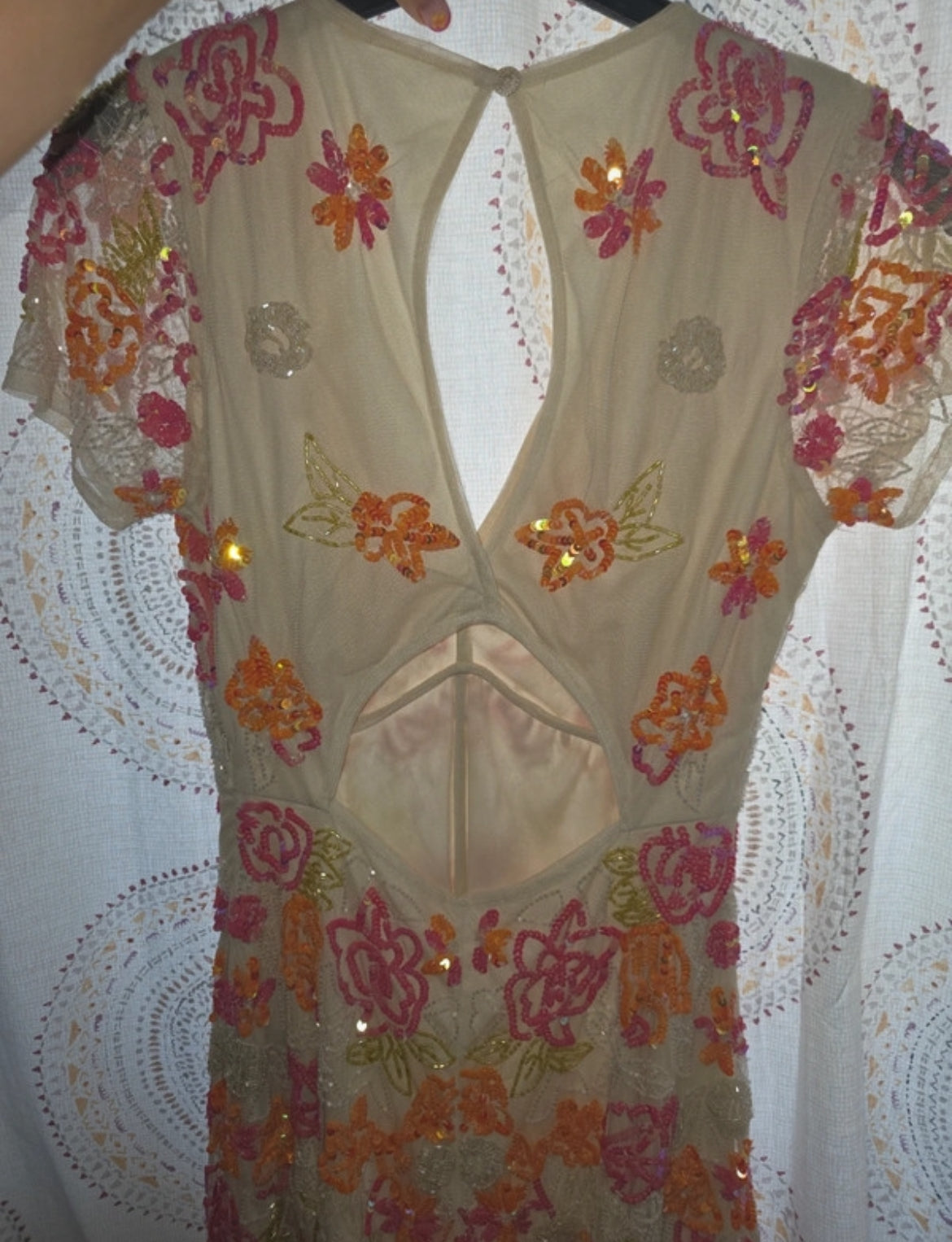 Miss Selfridge playsuit с богата флорална бродерия и пайети