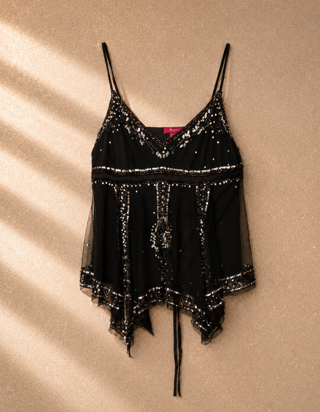 Monsoon babydoll топ в черно с пайети