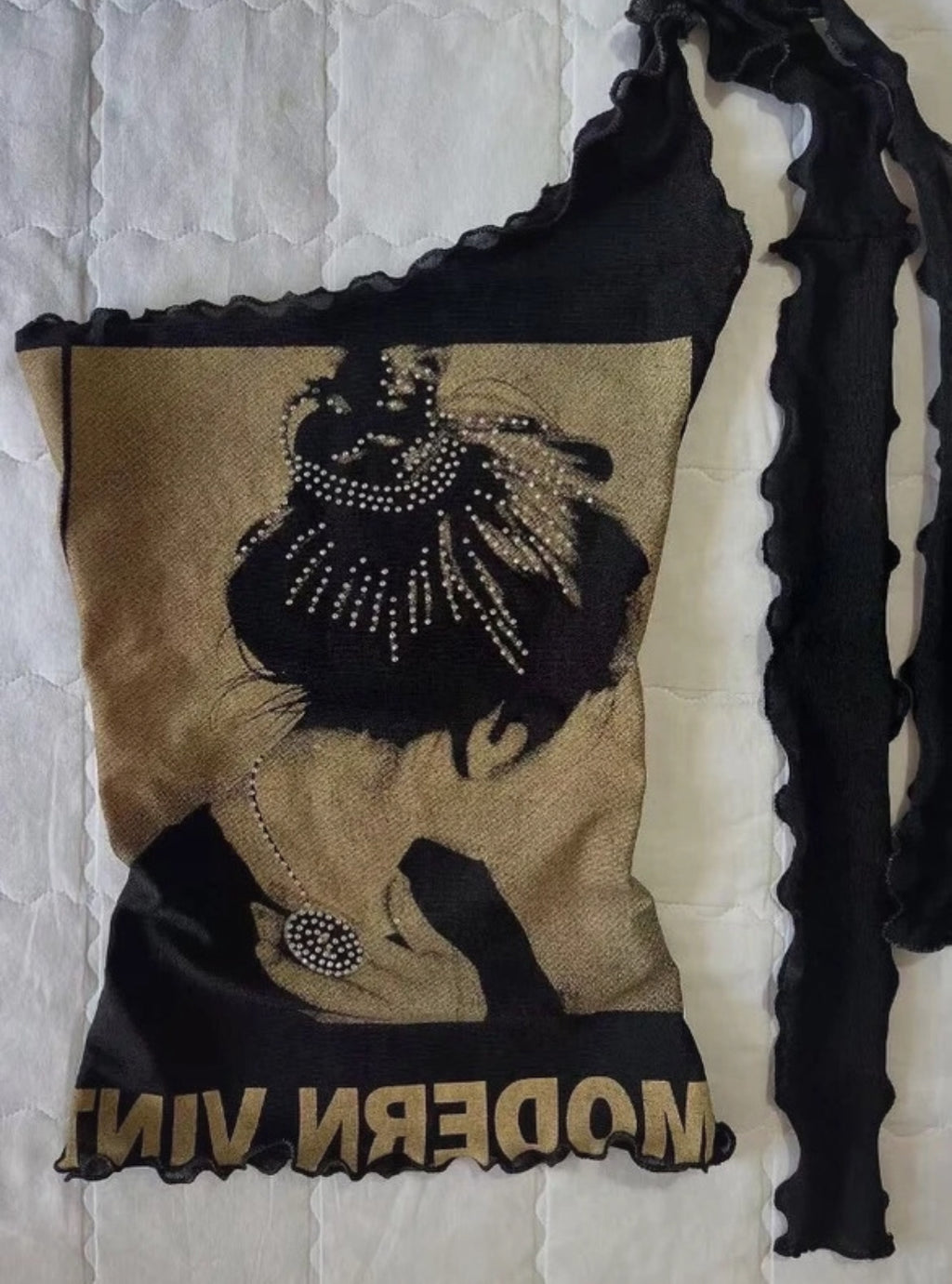 Vintage Y2K printed top – оригинален early 2000s модел