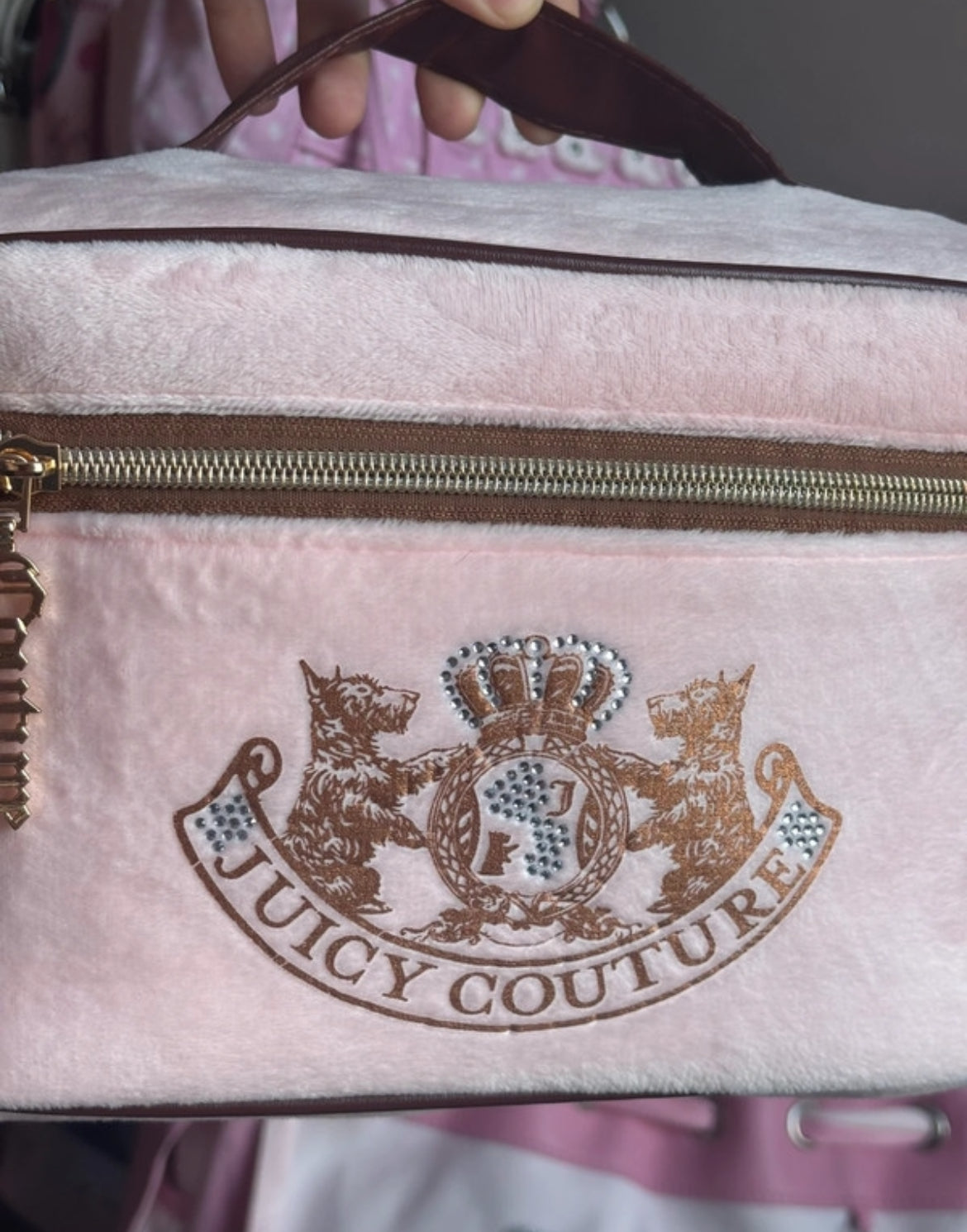 Juicy Couture Pink Velour Makeup Bag