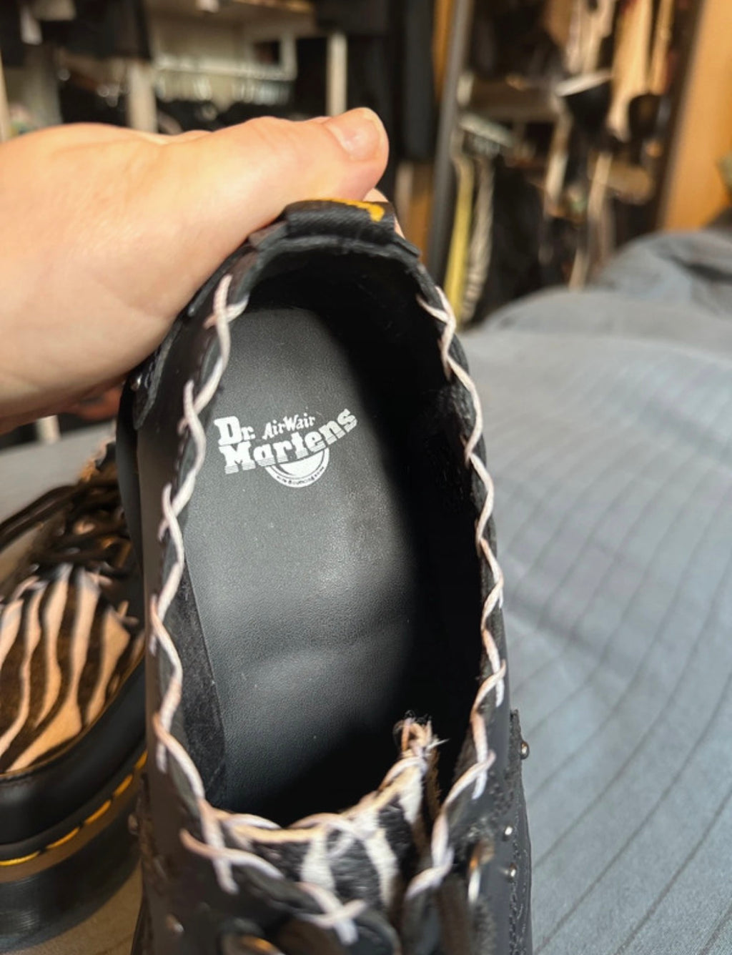 Dr. Martens Ramsey Monk Zebra Print Creepers - 38