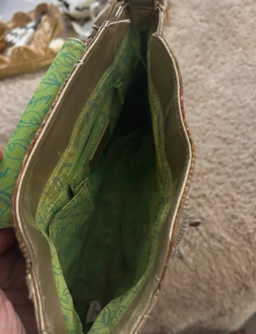 Vintage y2k Baby Phat Metallic Floral Handbag