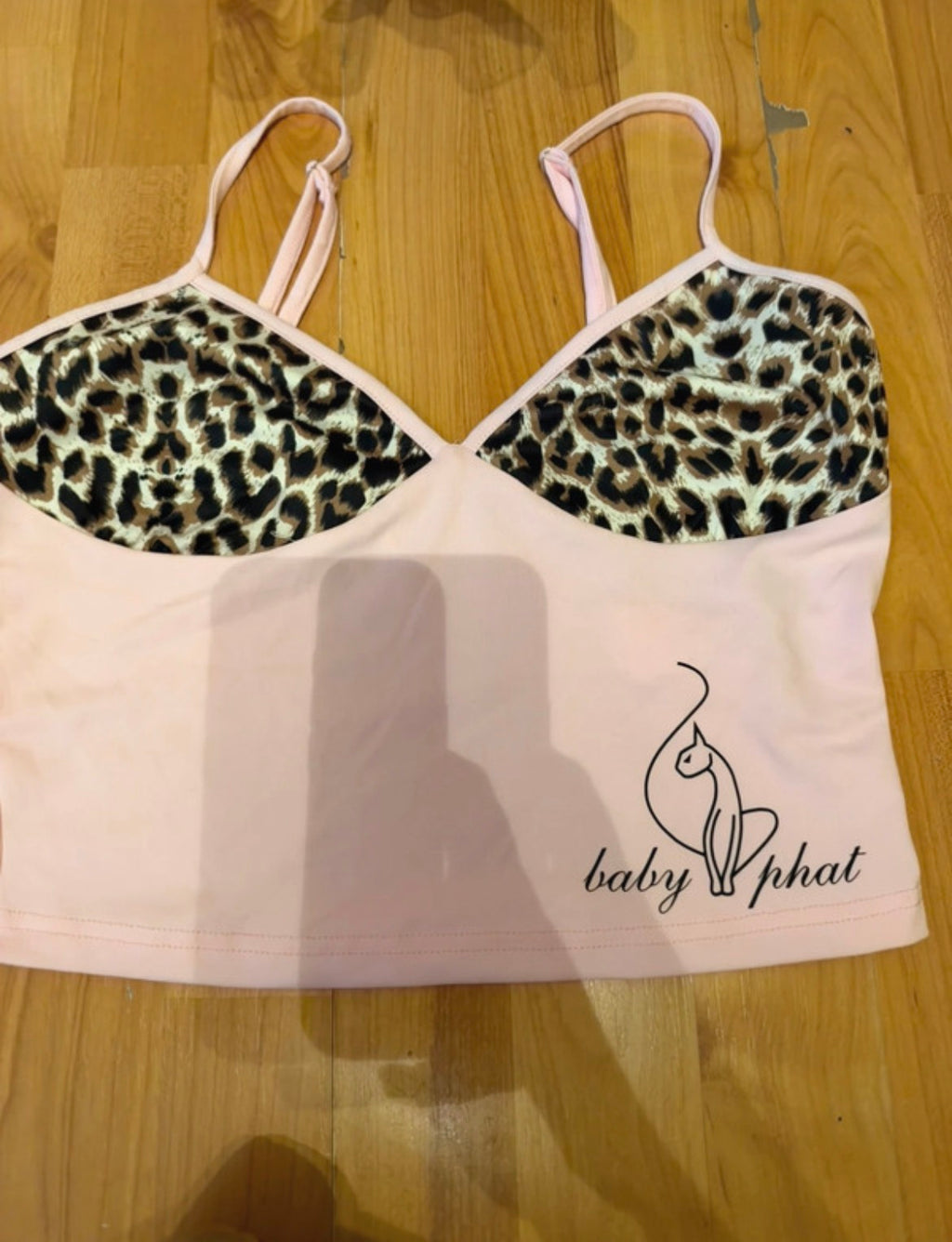 Розов Y2K топ Baby Phat с леопардов принт