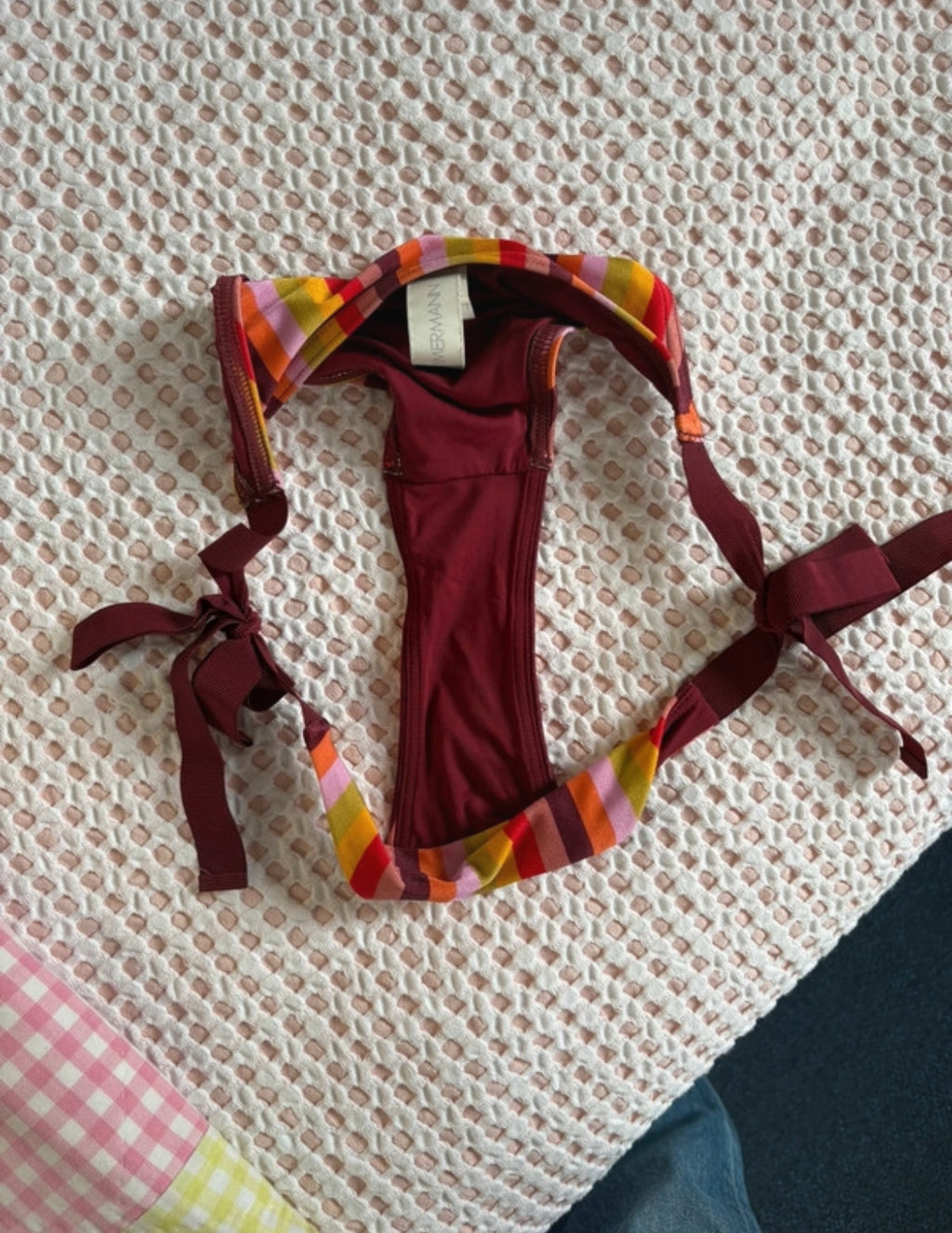 Zimmermann Grosgrain-Trimmed bikini – дизайнерски бански с цветен райе