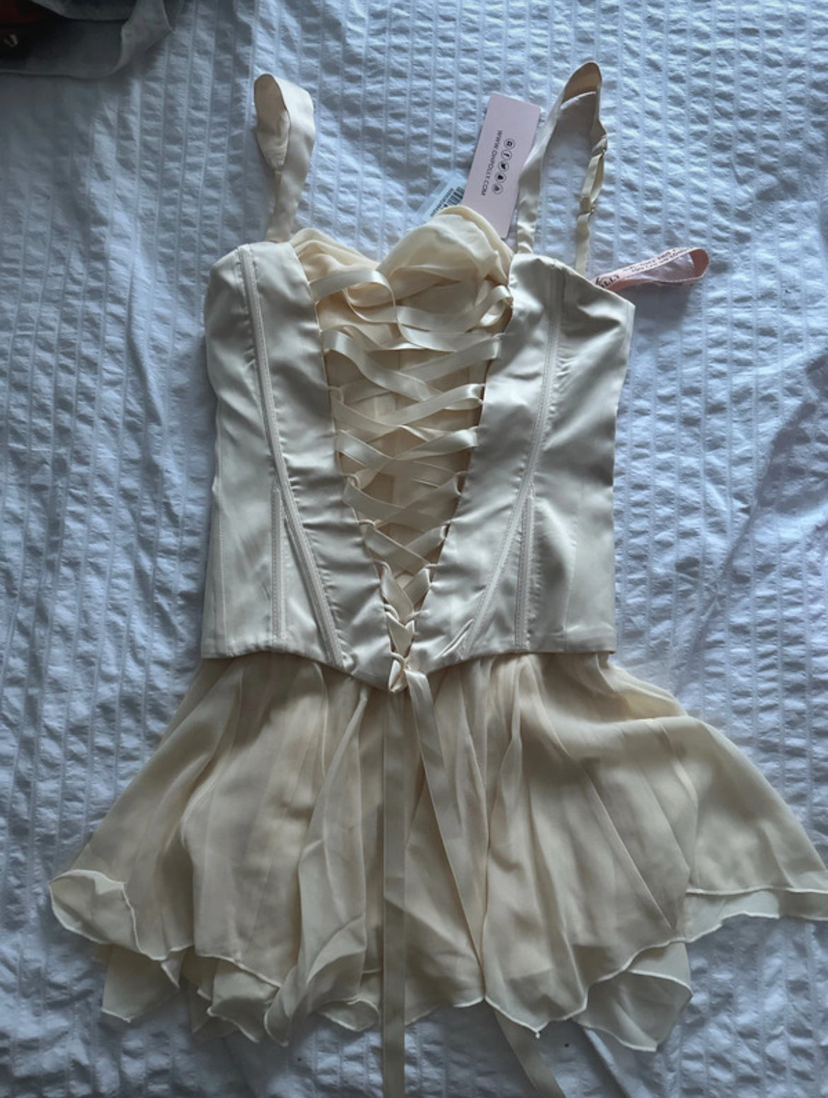 Oh Polly Maribel corset mini dress в мек ivory/cream нюанс