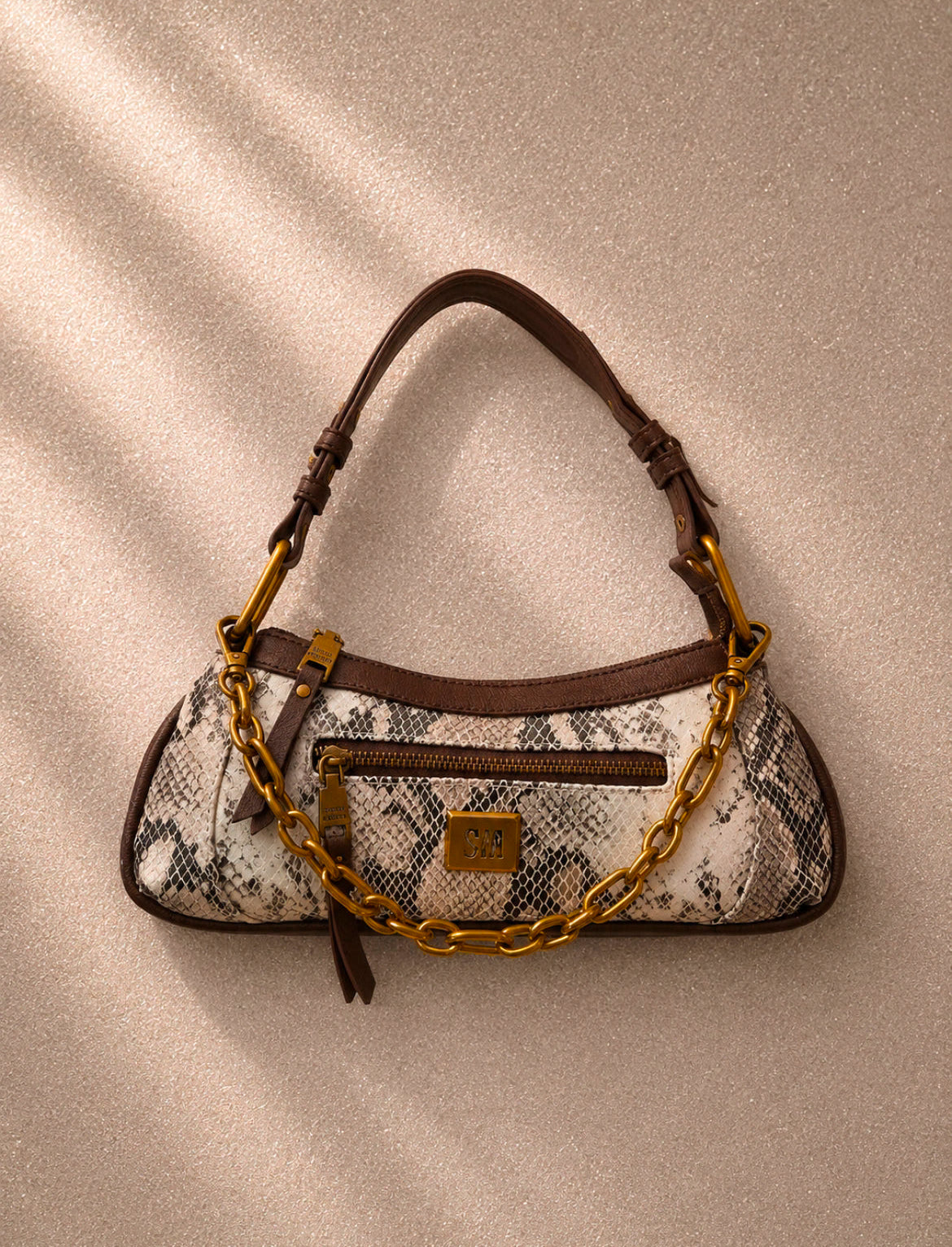 Ефектна Steve Madden shoulder bag с faux snakeskin принт