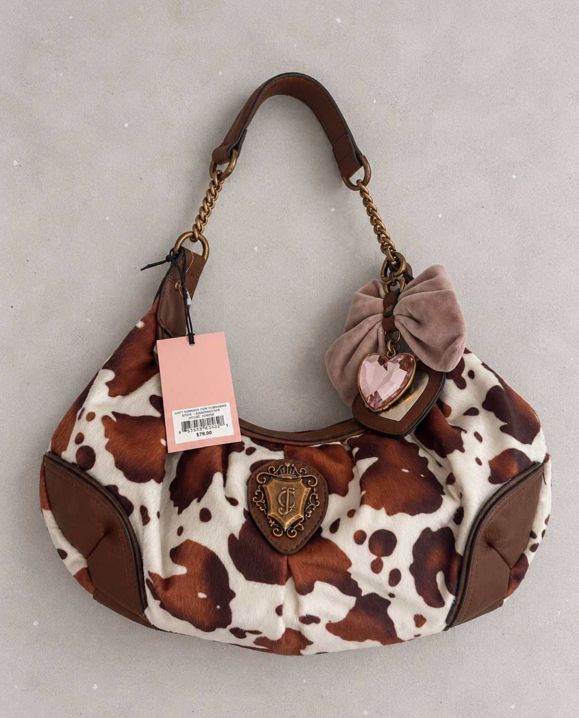Juicy Couture Romance Cow Print Hobo чанта