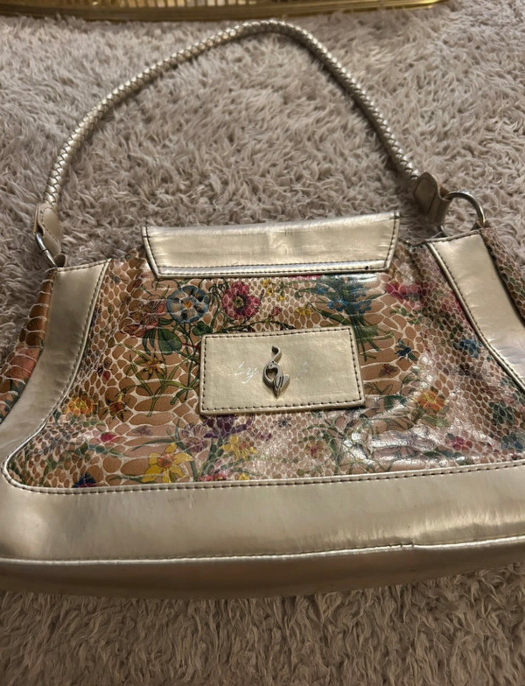 Vintage y2k Baby Phat Metallic Floral Handbag