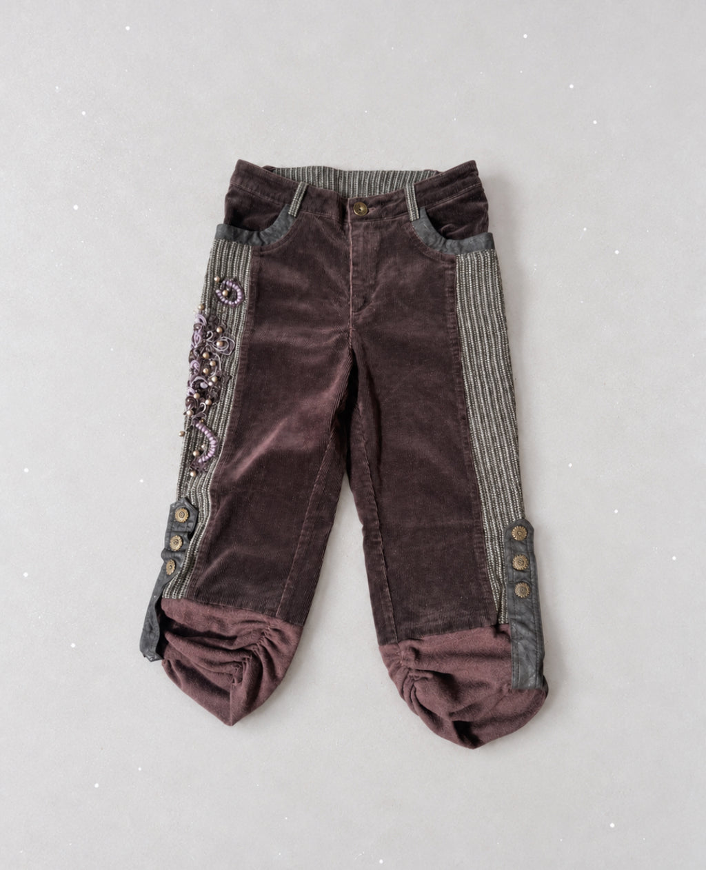 Винтидж low-rise corduroy capri панталон