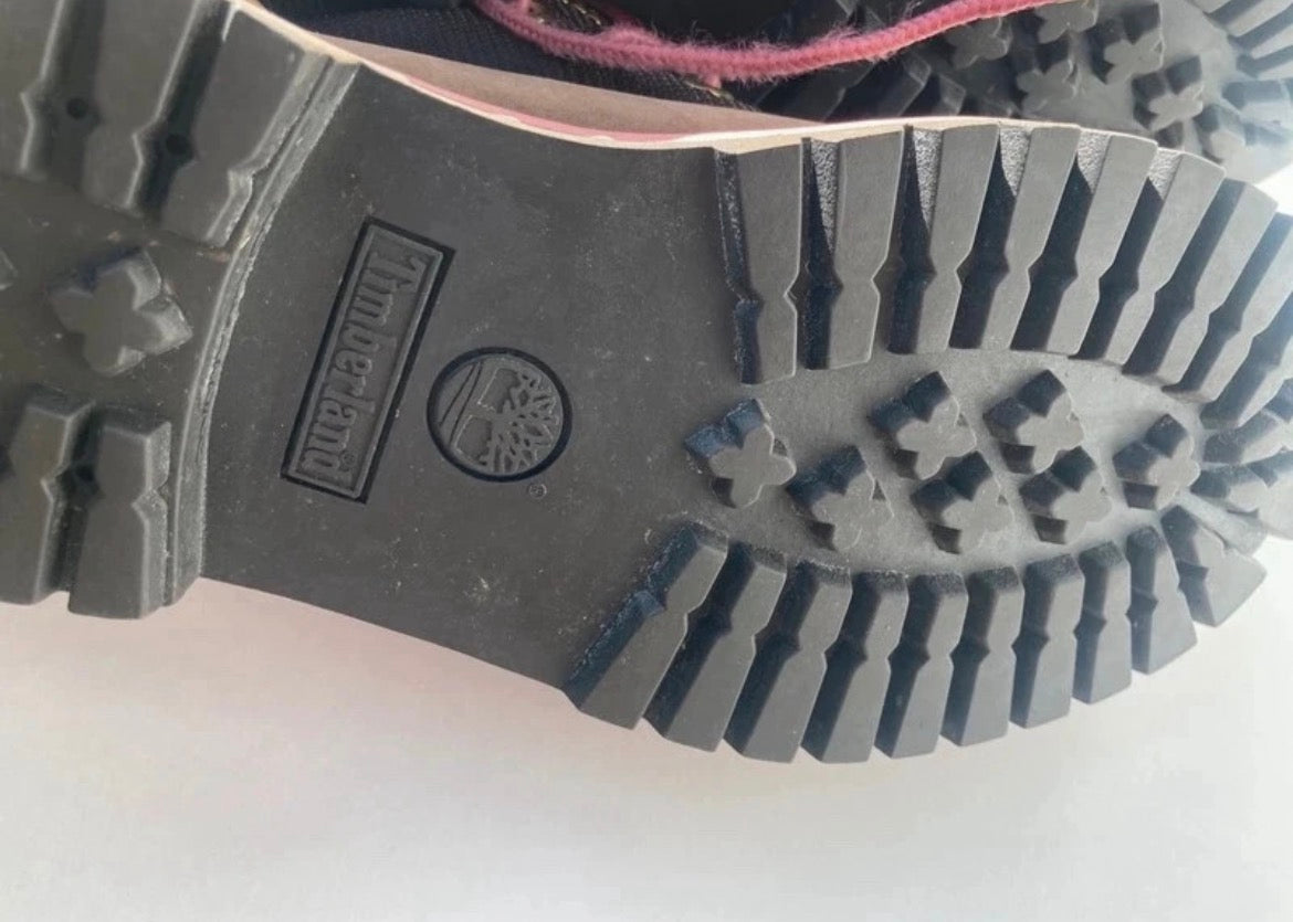 Винтидж Y2K боти Timberland от кафяв набук с розови детайли