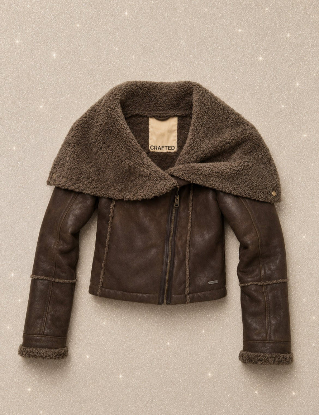 Винтидж яке CRAFTED тип aviator/shearling с ефектна oversized яка