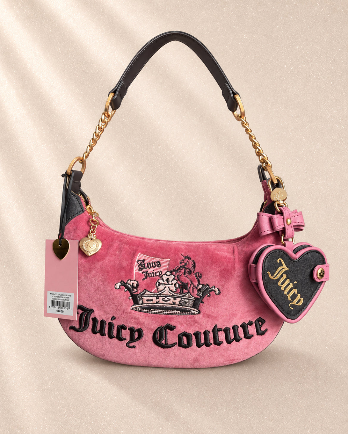 Y2K чанта Juicy Couture в розов велур
