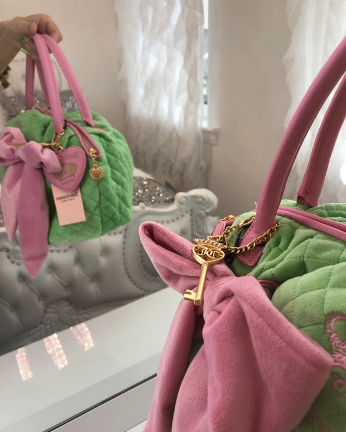Juicy Couture Retro Green Bowler чанта