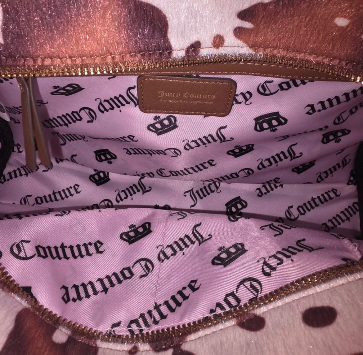 Juicy Couture Cow Print Bowler чанта