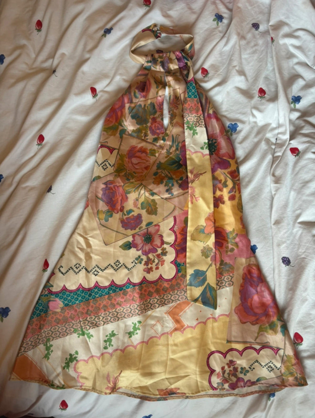 Reclaimed Vintage флорална сатенена мини рокля