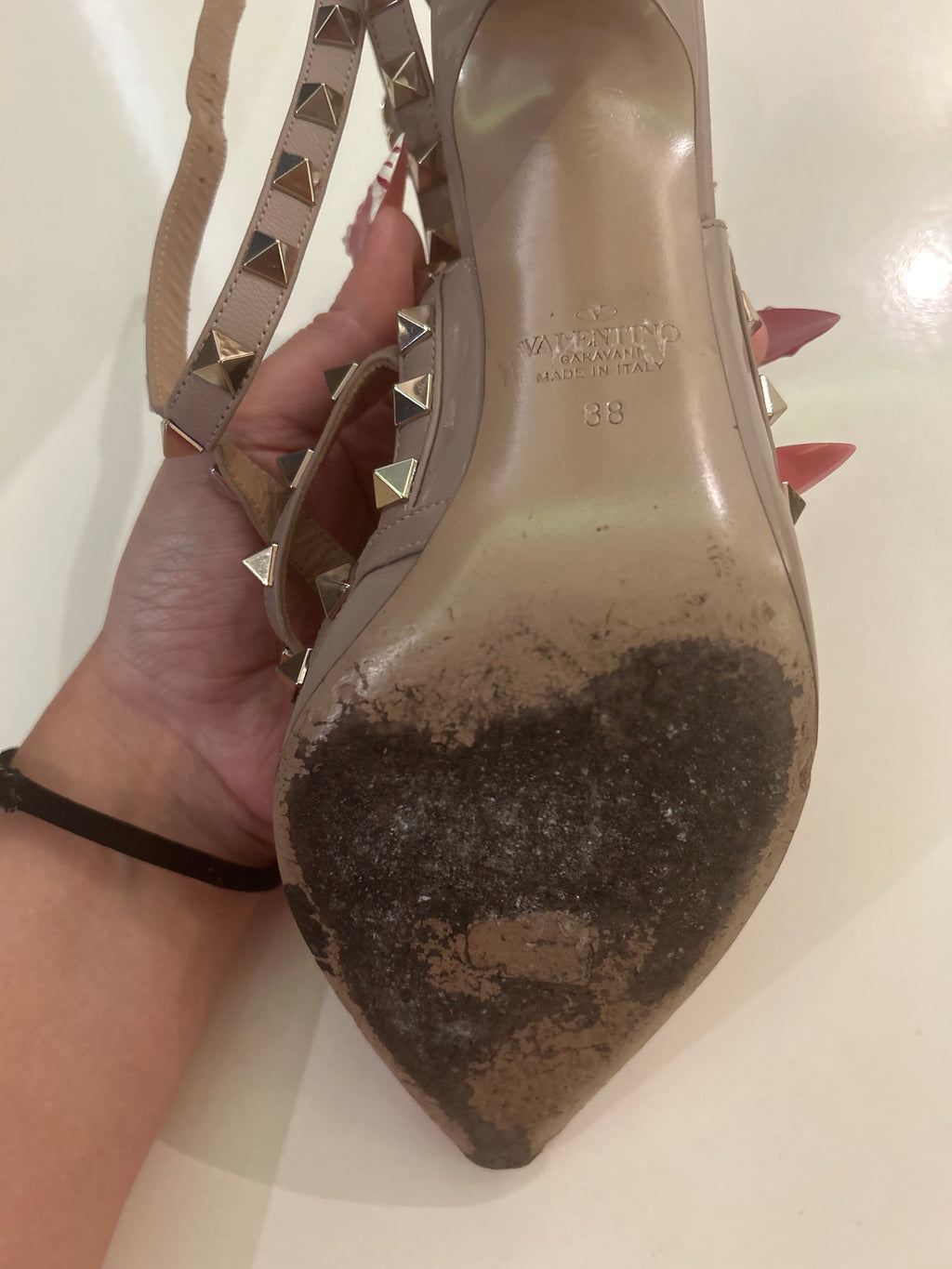 Обувки с ток Valentino Garavani Rockstuds - 38
