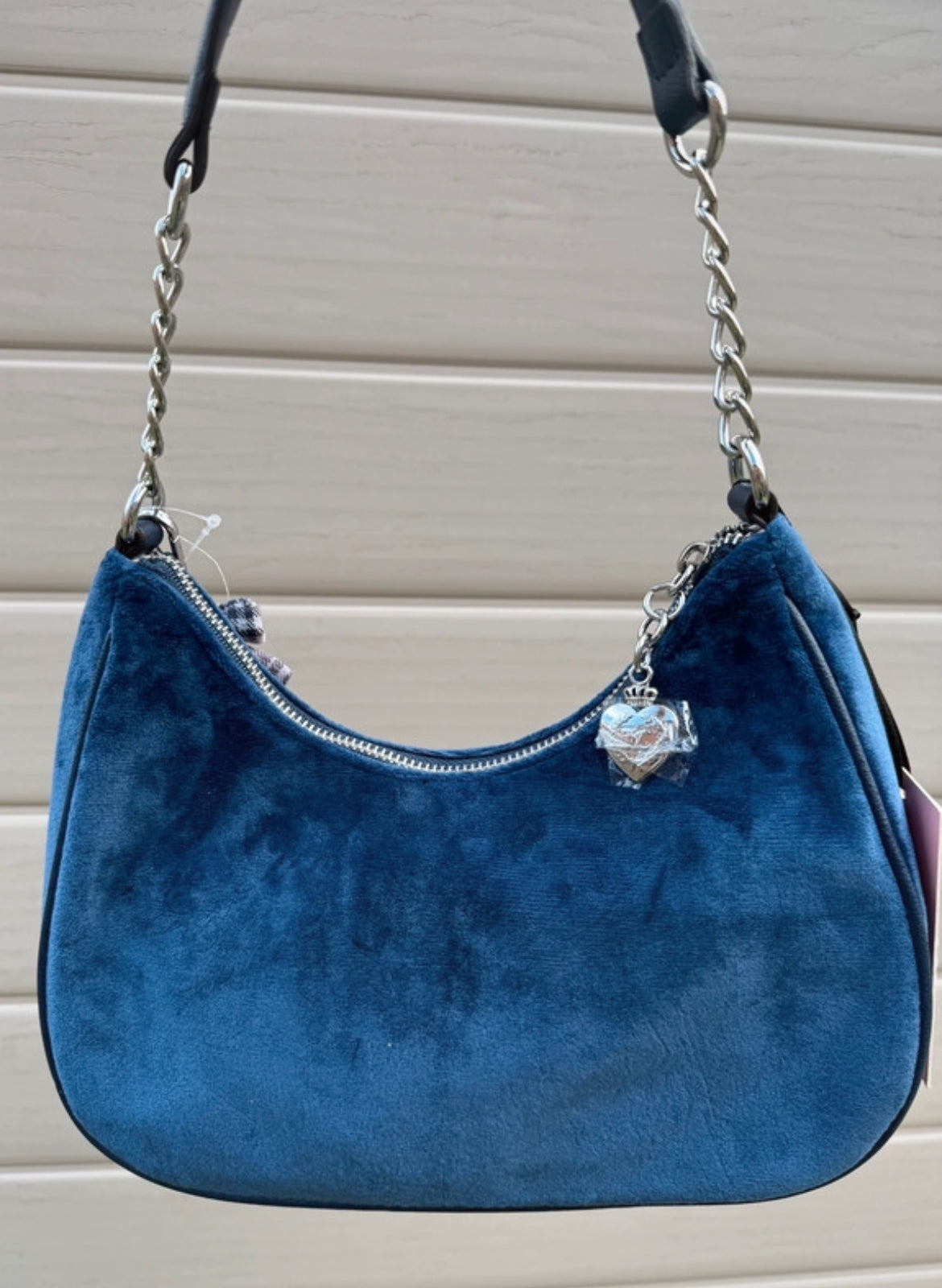 Juicy Couture Navy Regal Blue University Shoulder чанта