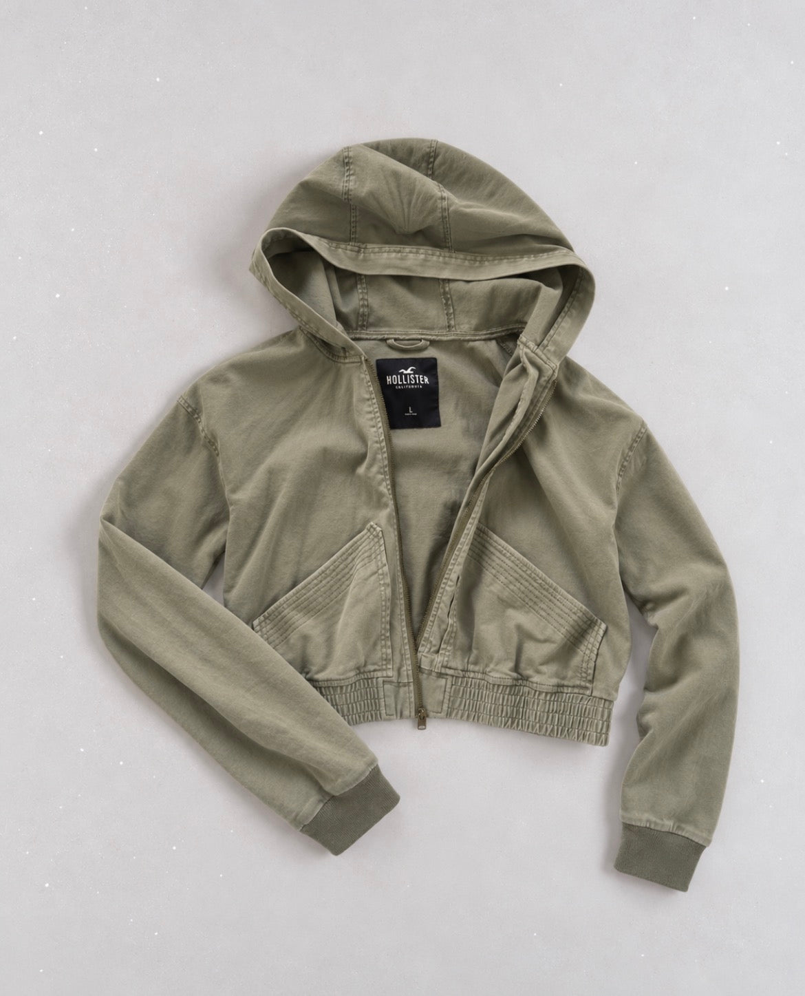 Hollister Khaki Cropped Utility яке