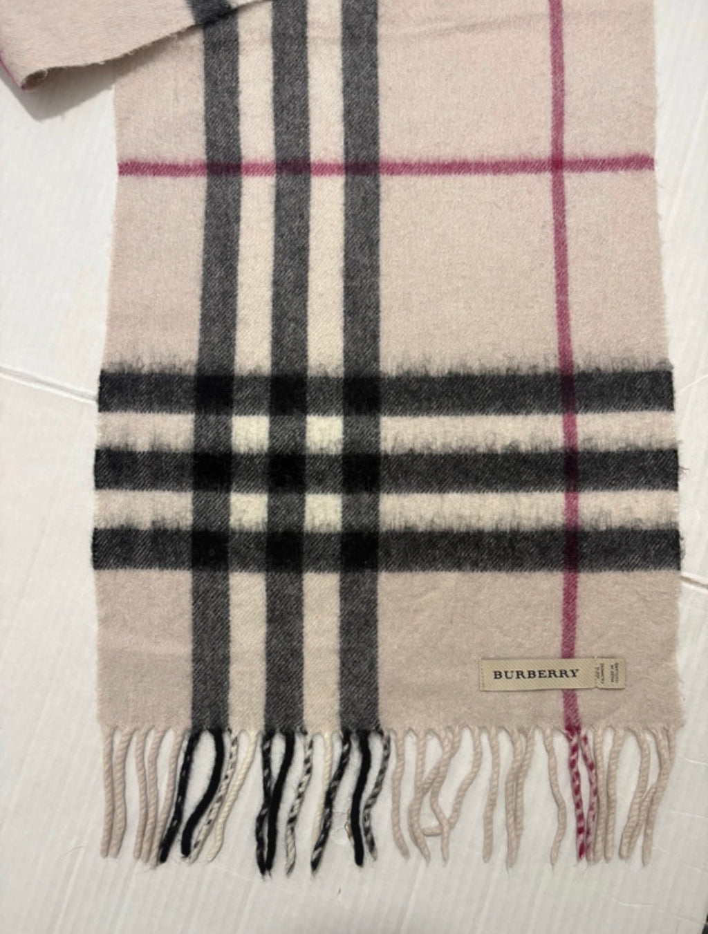 Винтидж шал Burberry с Nova Check принт- 100% кашмир