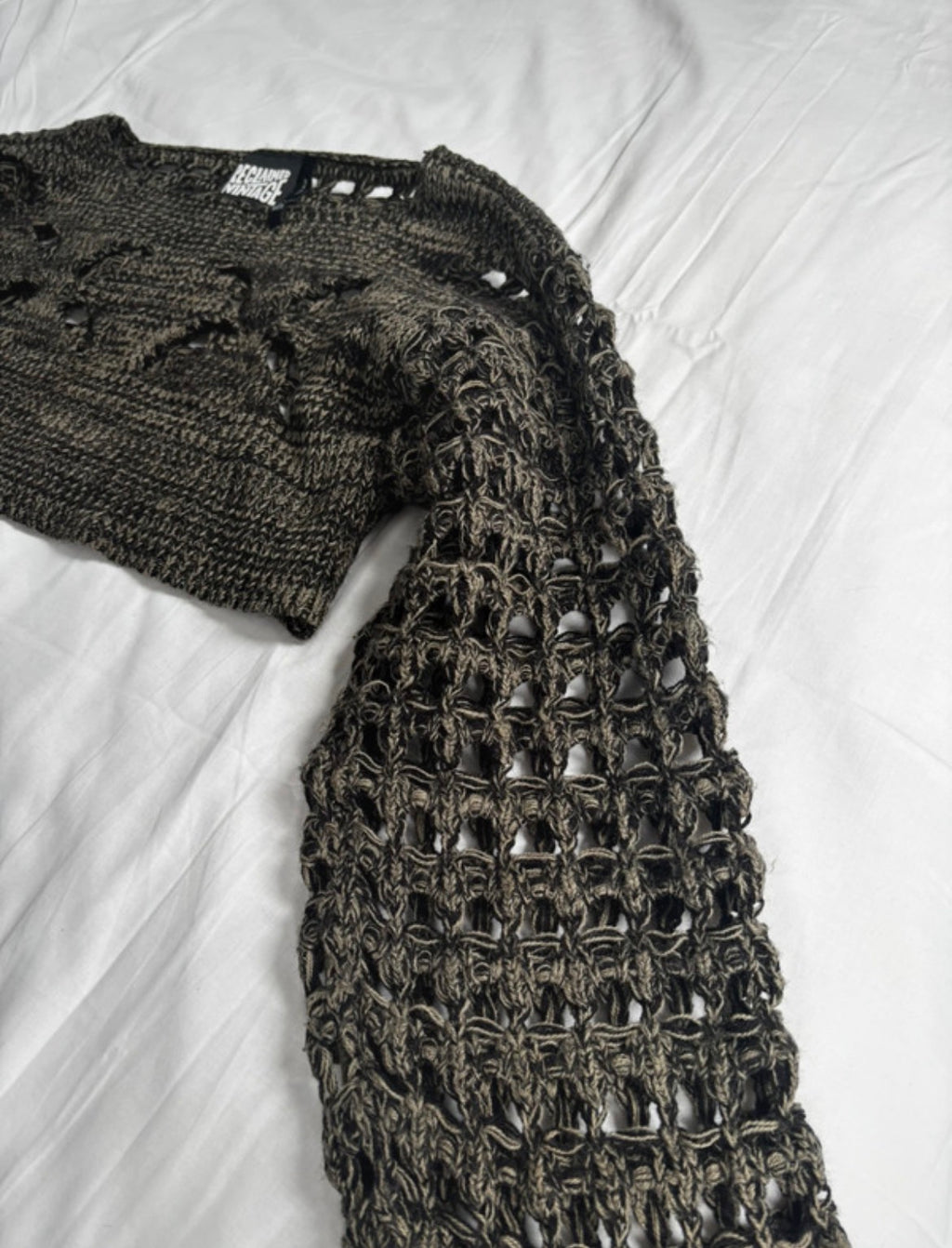 Reclaimed Vintage Cut-Out Crochet Shrug