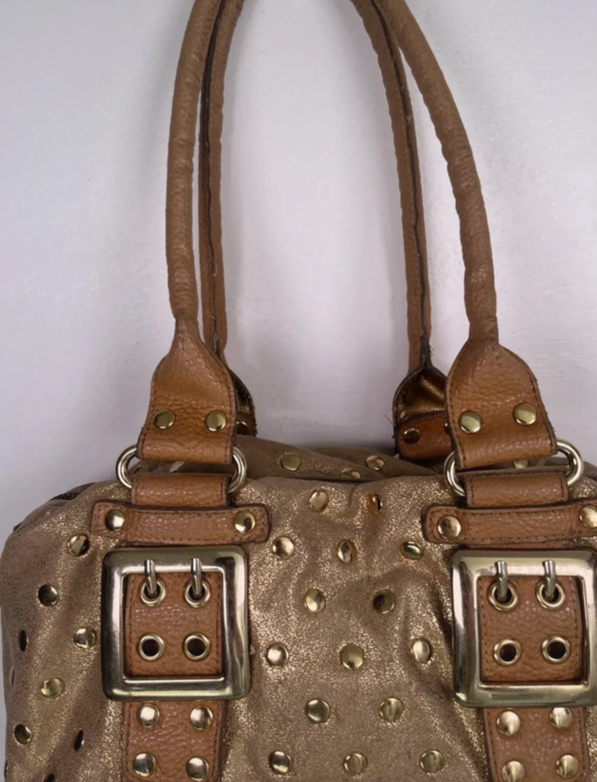 Vintage Y2K Kathy Van Zeeland Studded Shoulder чанта
