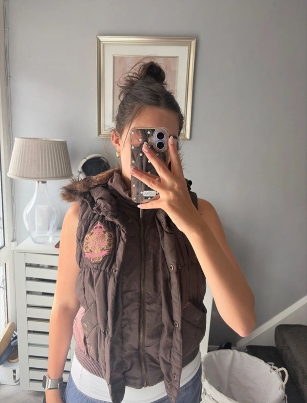 Lipsy Y2K Puffer Bodywarmer с Leopard Faux Fur