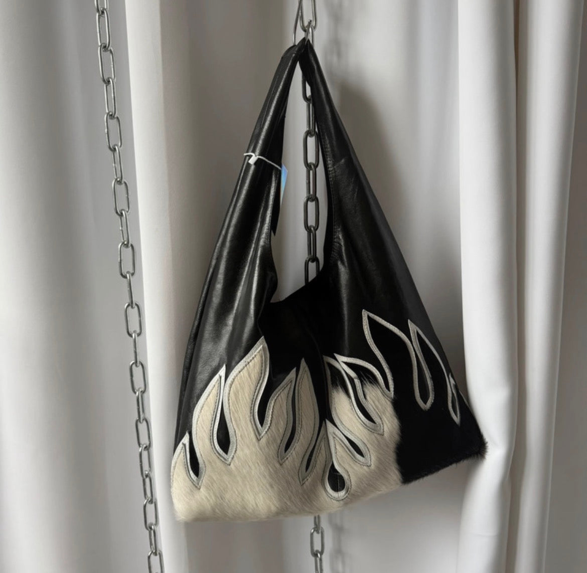 Vintage Flame Hobo чанта с естествен косъм