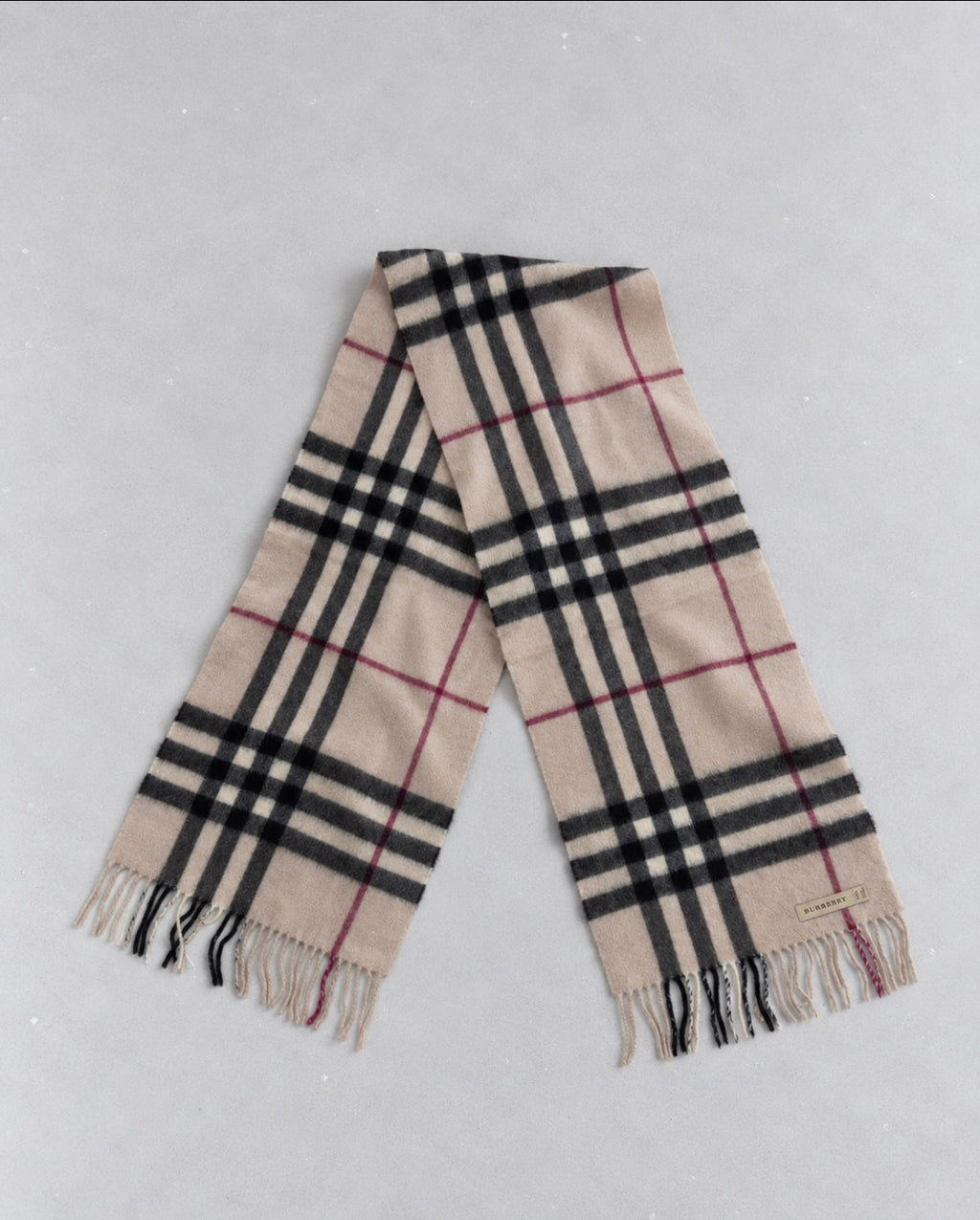 Винтидж шал Burberry с Nova Check принт- 100% кашмир