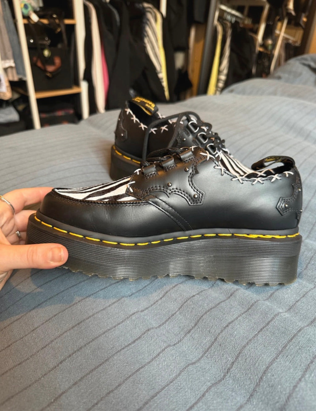 Dr. Martens Ramsey Monk Zebra Print Creepers - 38