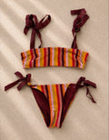 Zimmermann Grosgrain-Trimmed bikini – дизайнерски бански с цветен райе