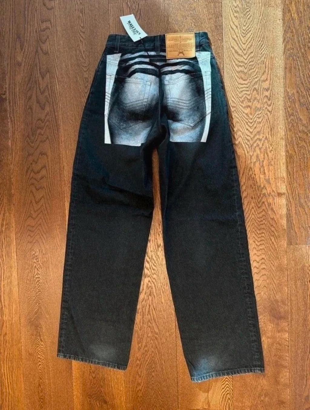 Jean Paul Gaultier – Body Marinière Printed Wide-Leg Jeans