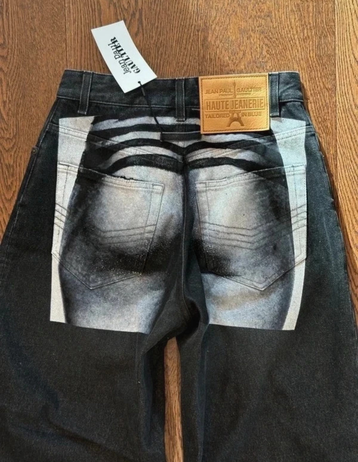 Jean Paul Gaultier – Body Marinière Printed Wide-Leg Jeans
