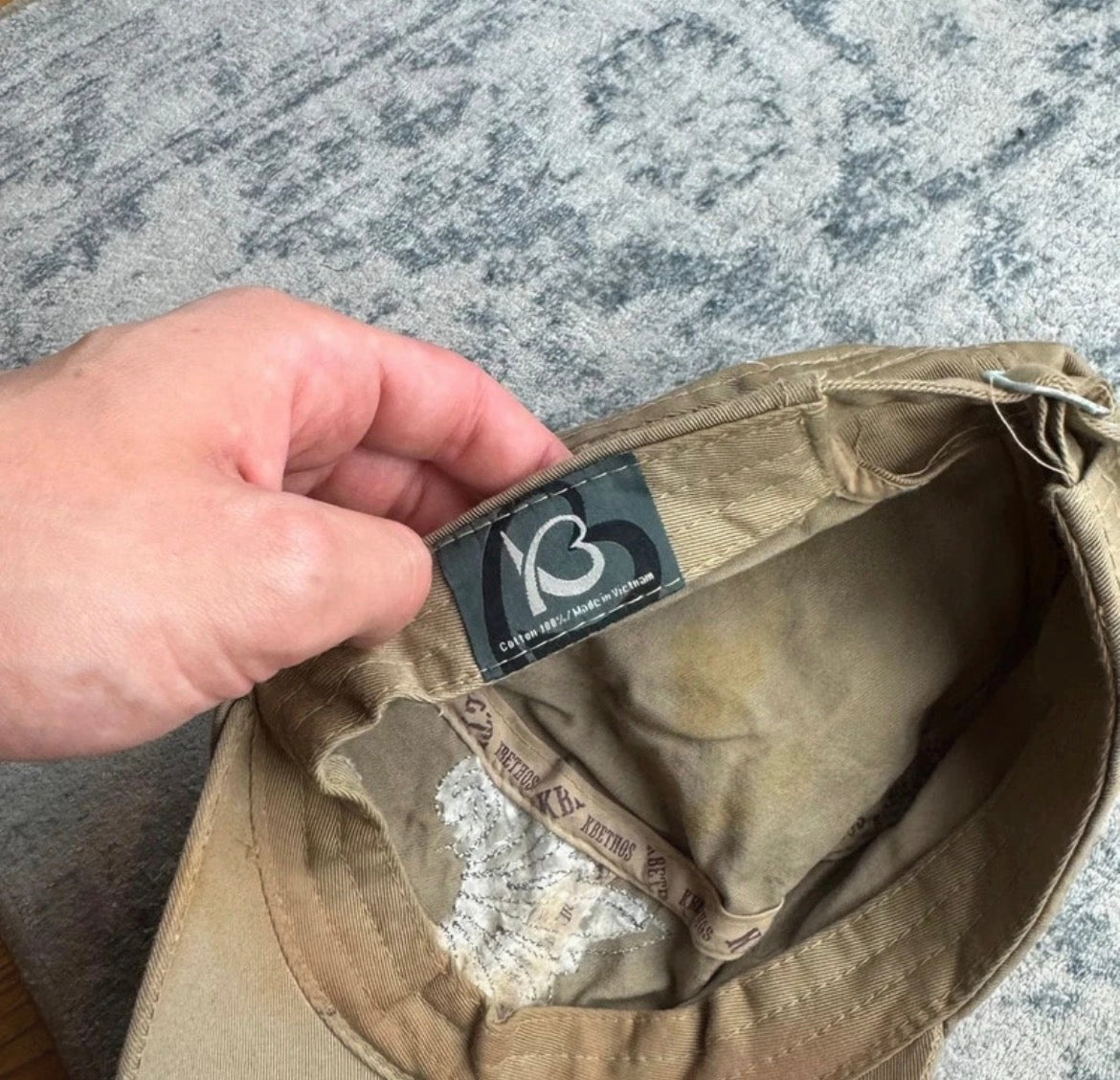 Y2K Khaki Floral Cross Cadet шапка с козирка