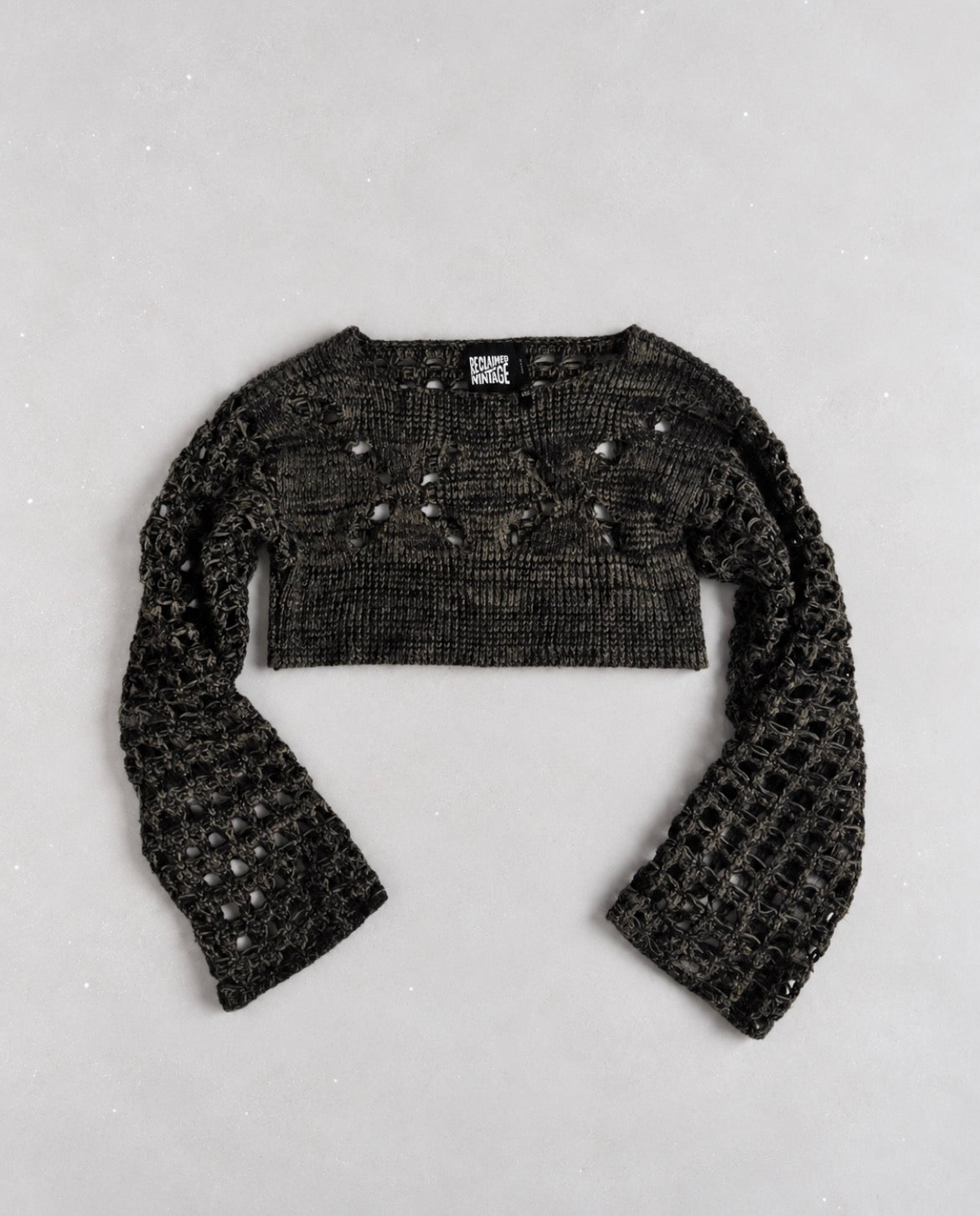 Reclaimed Vintage Cut-Out Crochet Shrug