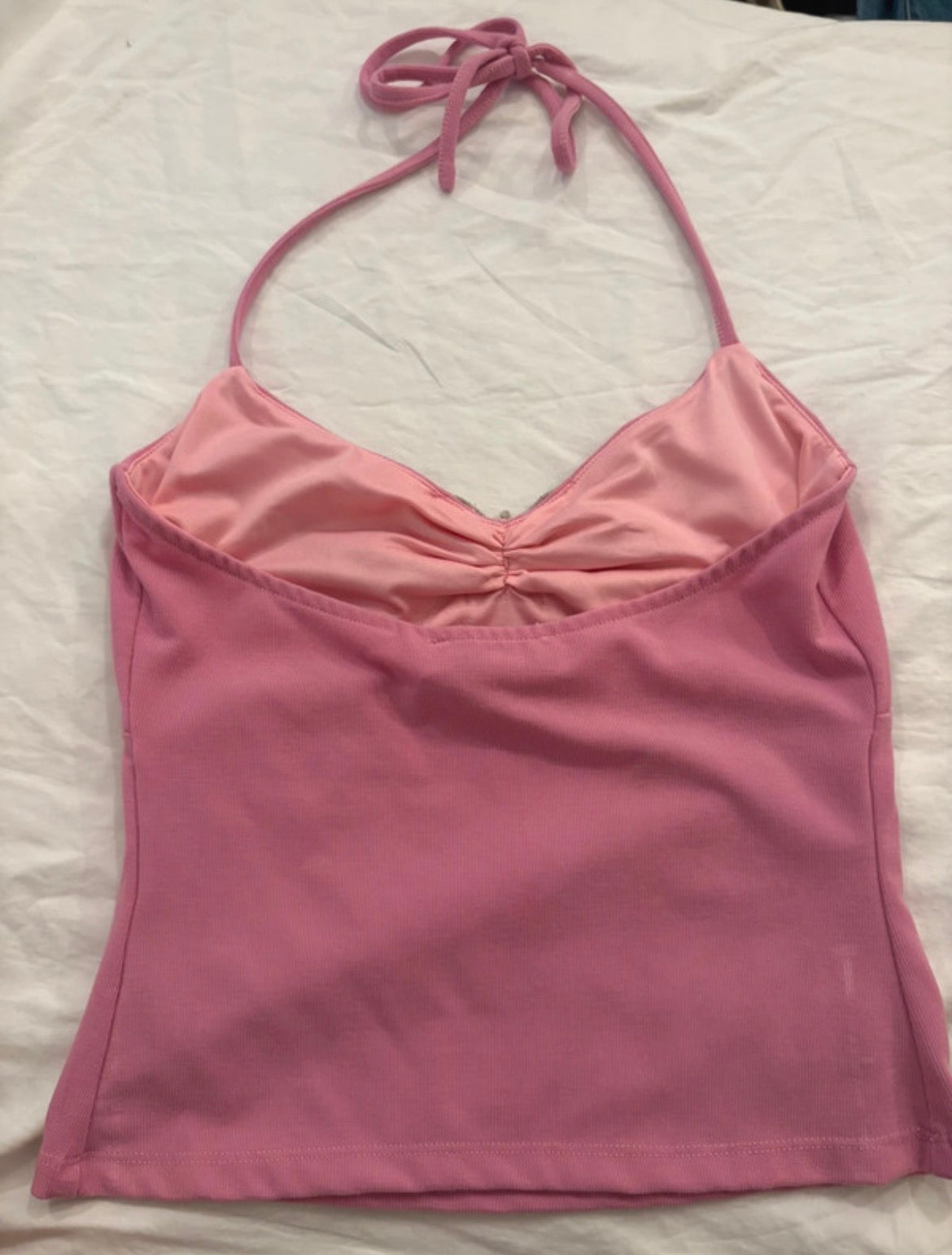 Tiger Mist Pink Butterfly Halter потник