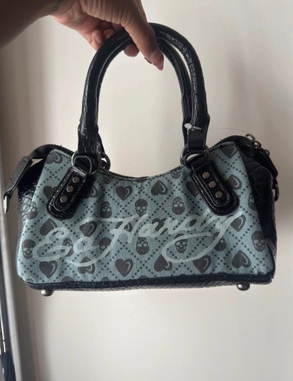Ed Hardy Y2K Skull Print Mini Bowler чанта