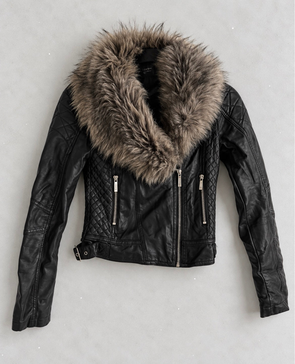 Lipsy London x Michelle Keegan Faux Leather Biker яке