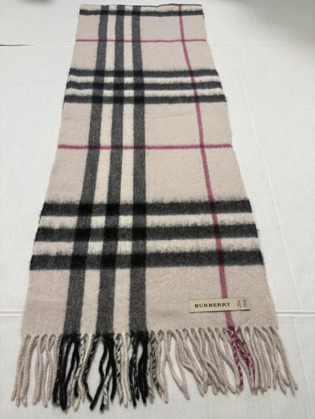 Винтидж шал Burberry с Nova Check принт- 100% кашмир