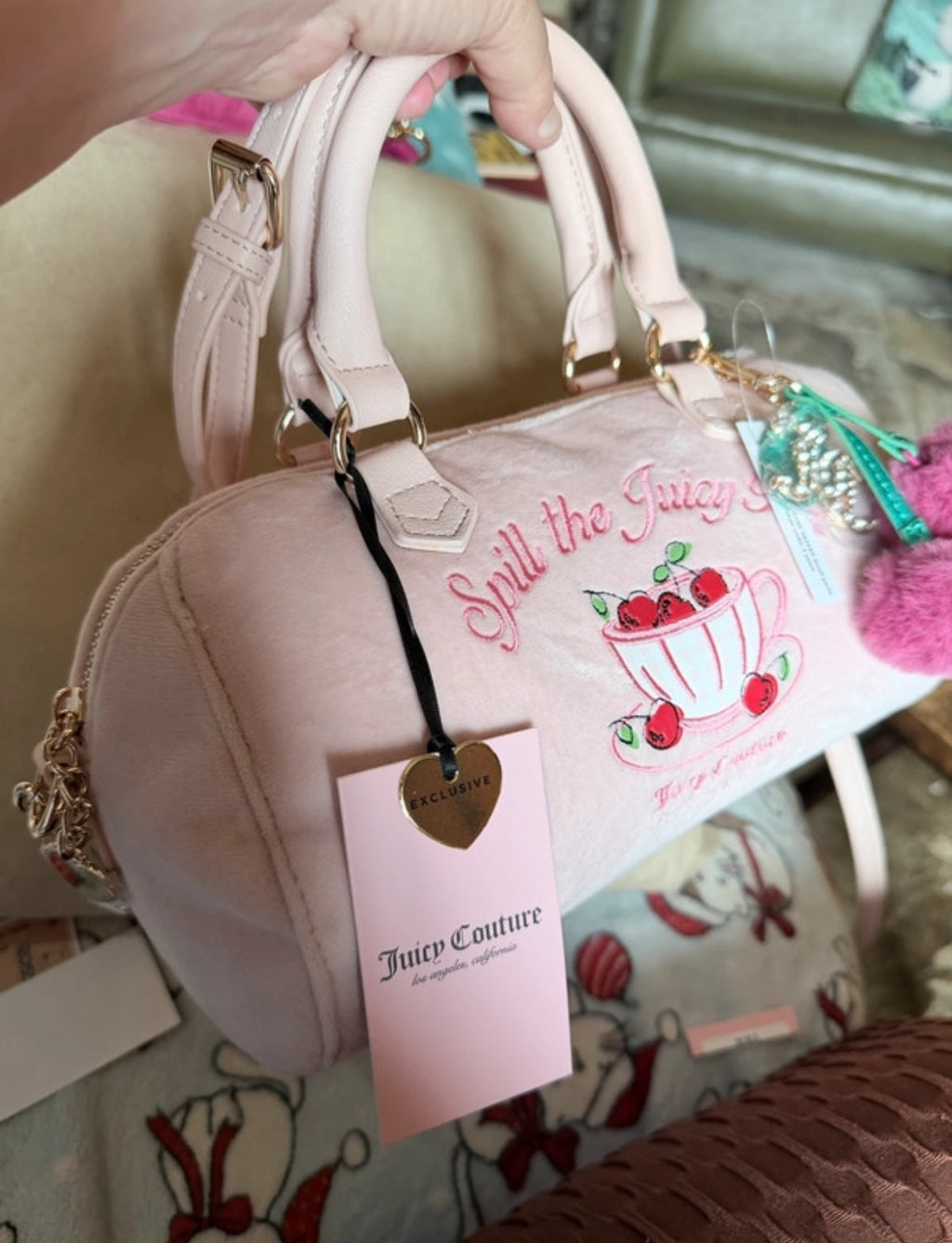 Чанта Juicy Couture “Spill the Juicy Tea” Velour Satchel