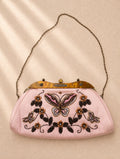 Vintage Y2K pink beaded чанта с пеперуда