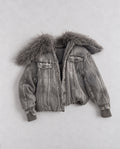 Jaded London Alloy Denim Bomber Fur яке