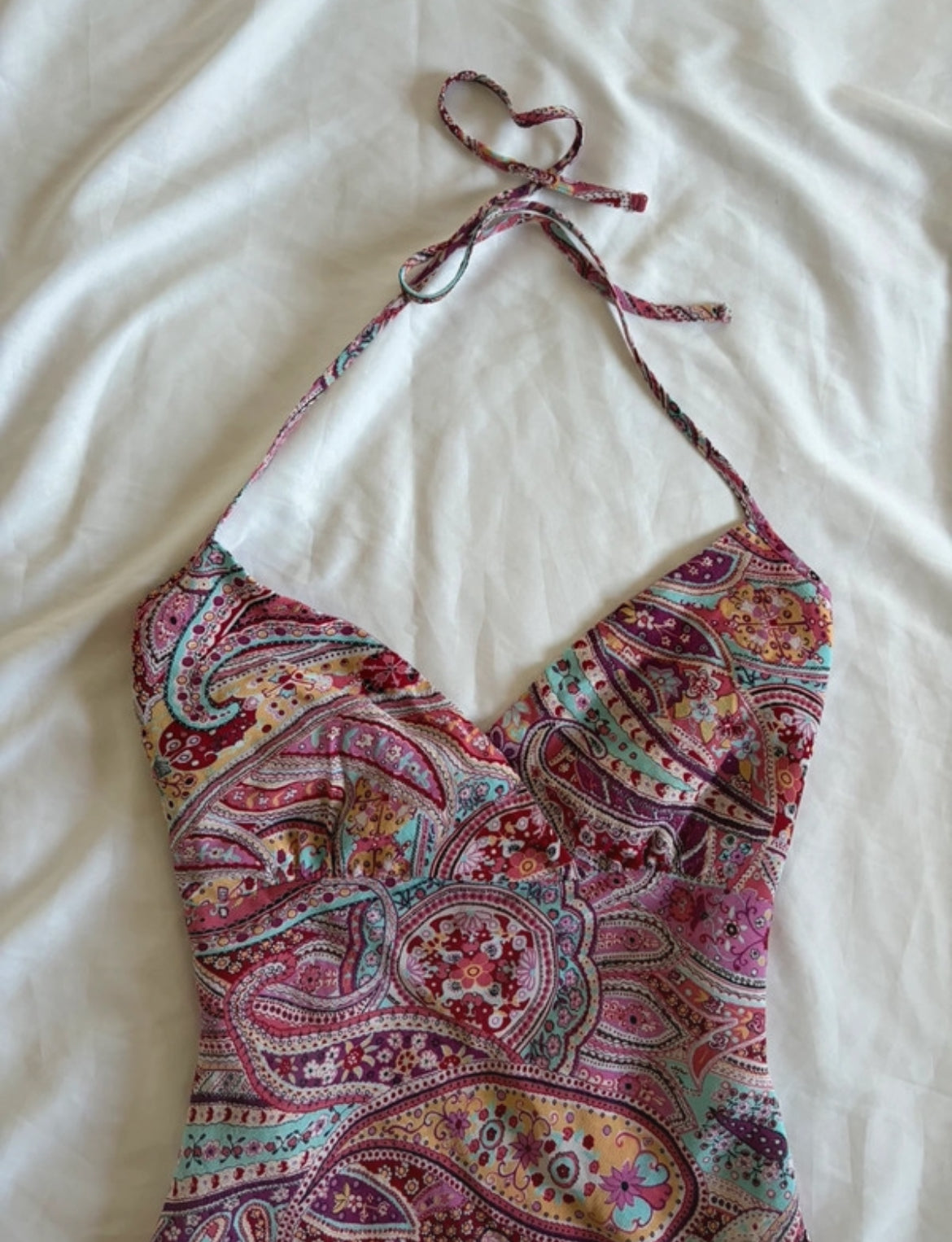 Vintage Y2K New Look paisley halterneck топ
