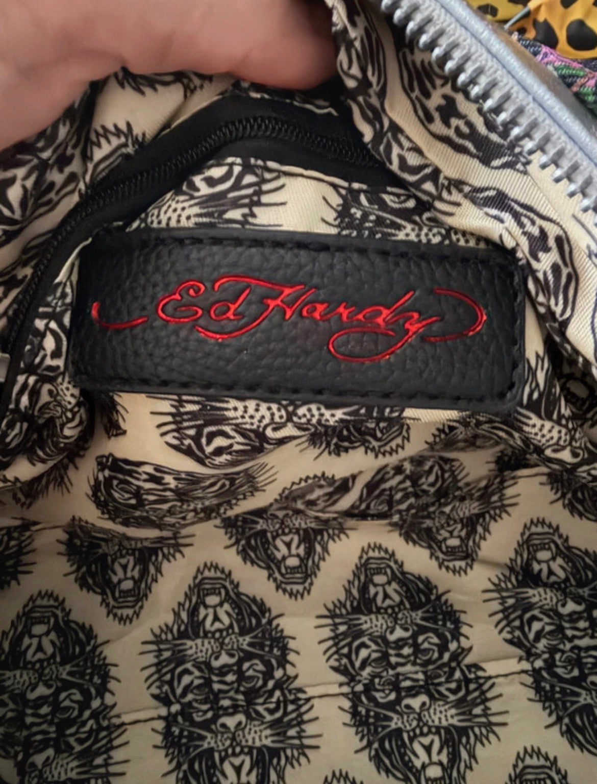 Ed Hardy Y2K Embellished Love Hearts Shoulder чанта