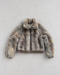 Crafted Cropped Faux Fur яке